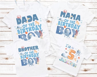 Personalized Sea Animals Birthday Shirt: Matching Family Ocean Party