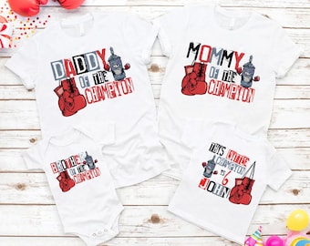 Personalized Champion Boxing Birthday Shirt: Matching Family Tees
