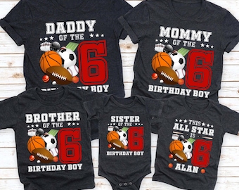 Personalized Sports Birthday Boy Shirt: Custom All-Star Family Matching Tee