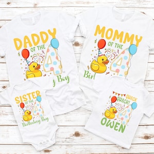 Rubber Duck Birthday Shirt,Personalized Duck Birthday Boy Shirt,Duck Theme Birthday Party Shirt,Duck Family Matching Tees,Rubber Duck Shirt