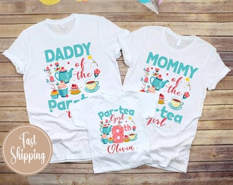 Personalized Tea Party Birthday Shirt: Floral Par-Tea Girl