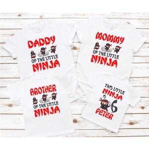 Personalized Ninja Birthday Boy Shirt, Birthday Ninja Shirt, Ninja Family Matching Shirts, Ninja Party, Kids Birthday Shirt, Custom Bday Tee