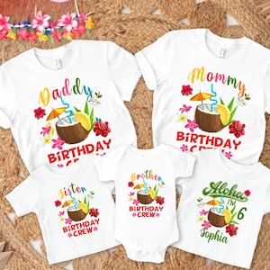 Personalized Aloha Luau Birthday Shirt: Matching Family Tropical Tee