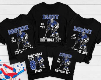 Personalized Ice Hockey Birthday Shirt: Custom Name & Number