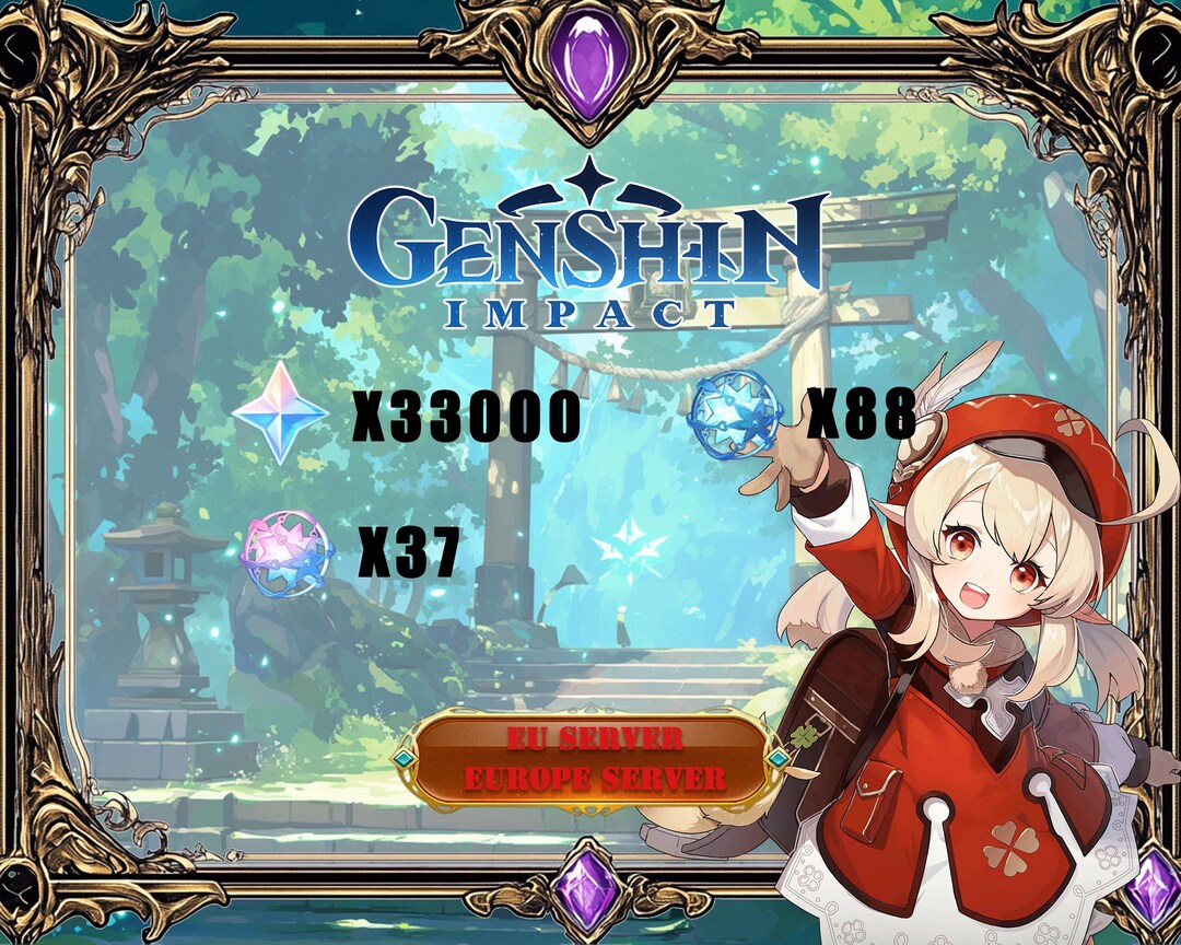Compte Genshin Impact EU – AR45, 60k Primogems (Neuf, Multi-plateforme)