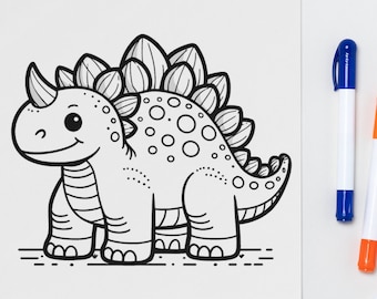 Stegosaurus Educational Children's Colouring Page