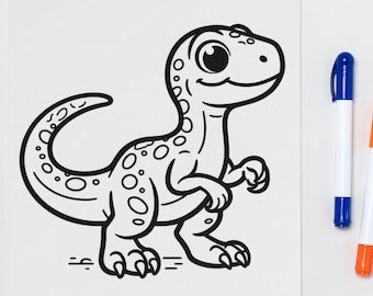 Velociraptor Educational Children's Colouring Page