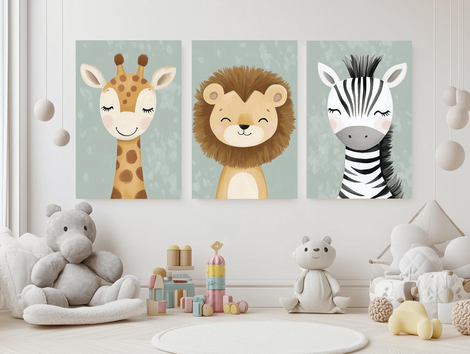 Safari Nursery Decor, Safari Nursery Prints, Nursery Wall Art, Set of 3 ...