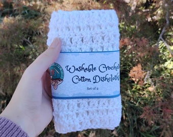 Washable Hand-Crocheted Dishcloth Set of 2