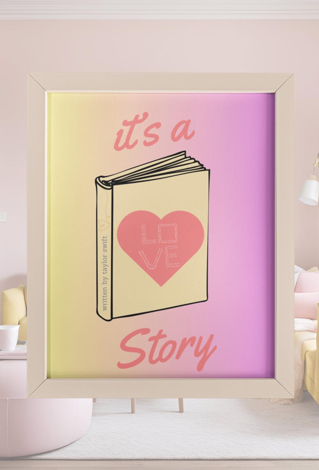 Taylor Swift it's A Love Story Print With the Word