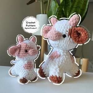 Comfort Cow Amigurumi Crochet Digital Pattern︱DIY crocheted cow︱Handmade gift idea︱crochet pattern︱Digital cow PDF pattern/tutorial English