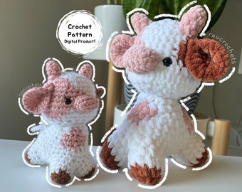 Comfort Cow Amigurumi Crochet Digital Pattern︱DIY crocheted cow︱Handmade gift idea︱crochet pattern︱Digital cow PDF pattern/tutorial English