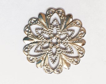 Great for resin cabochon flower, silver filigree silver connector silver Links,silver base setting Bulk..200 pcs 18 mm filigree pendants