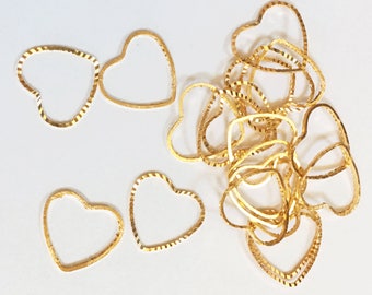 30pcs Heart charms silver tone Mini Heart Connector Link 8x15mm