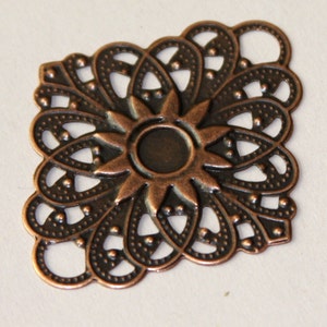 10 pcs  antique copper filigree diamond links 38x47mm