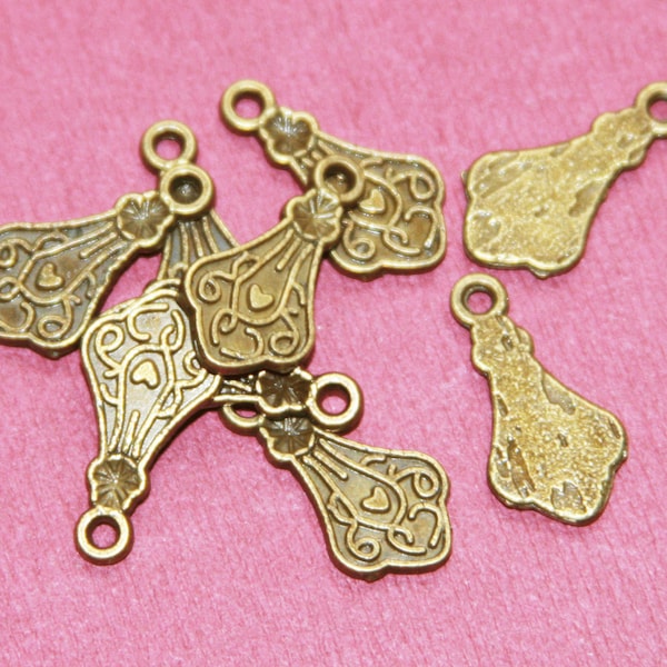 Antique Brass Teardrop Pendant Etsy