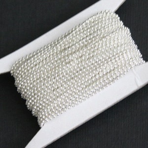 10 ft   Silver Plated 1.5mm ball chain