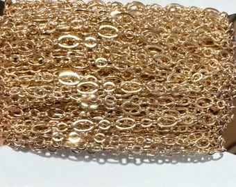 32ft spool  Gold color Chain 3 and 1  Long and Short link 4.5X2.5mm