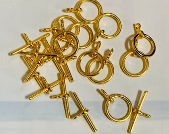 20 sets  Gold plated Toggle clasps