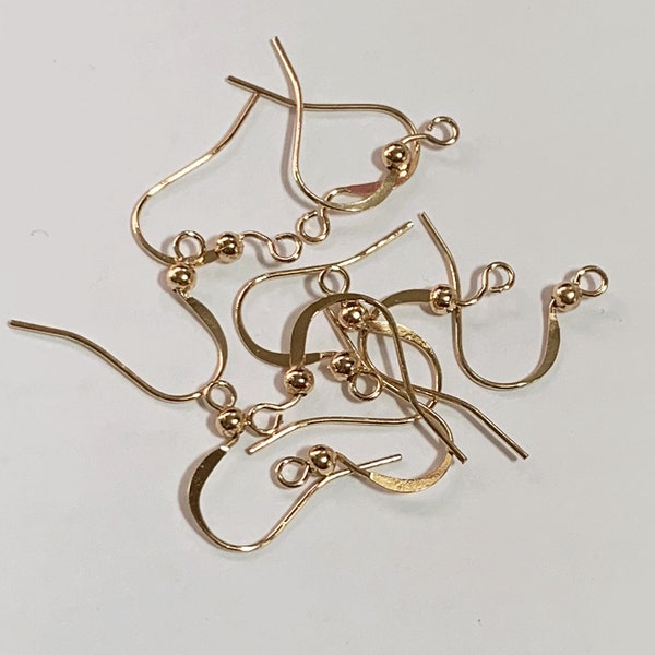 100 pcs Light Gold color  fishhook with ball ear wire 17x0.7mm