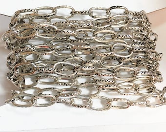 Stahlseil-Kette (Antik-Silber): 8 x 5 mm (1,5 m)