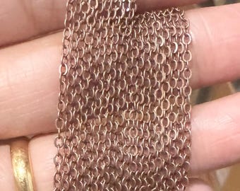10ft  Antiqued Copper Tiny Flat Soldered Cable Chain 2mm