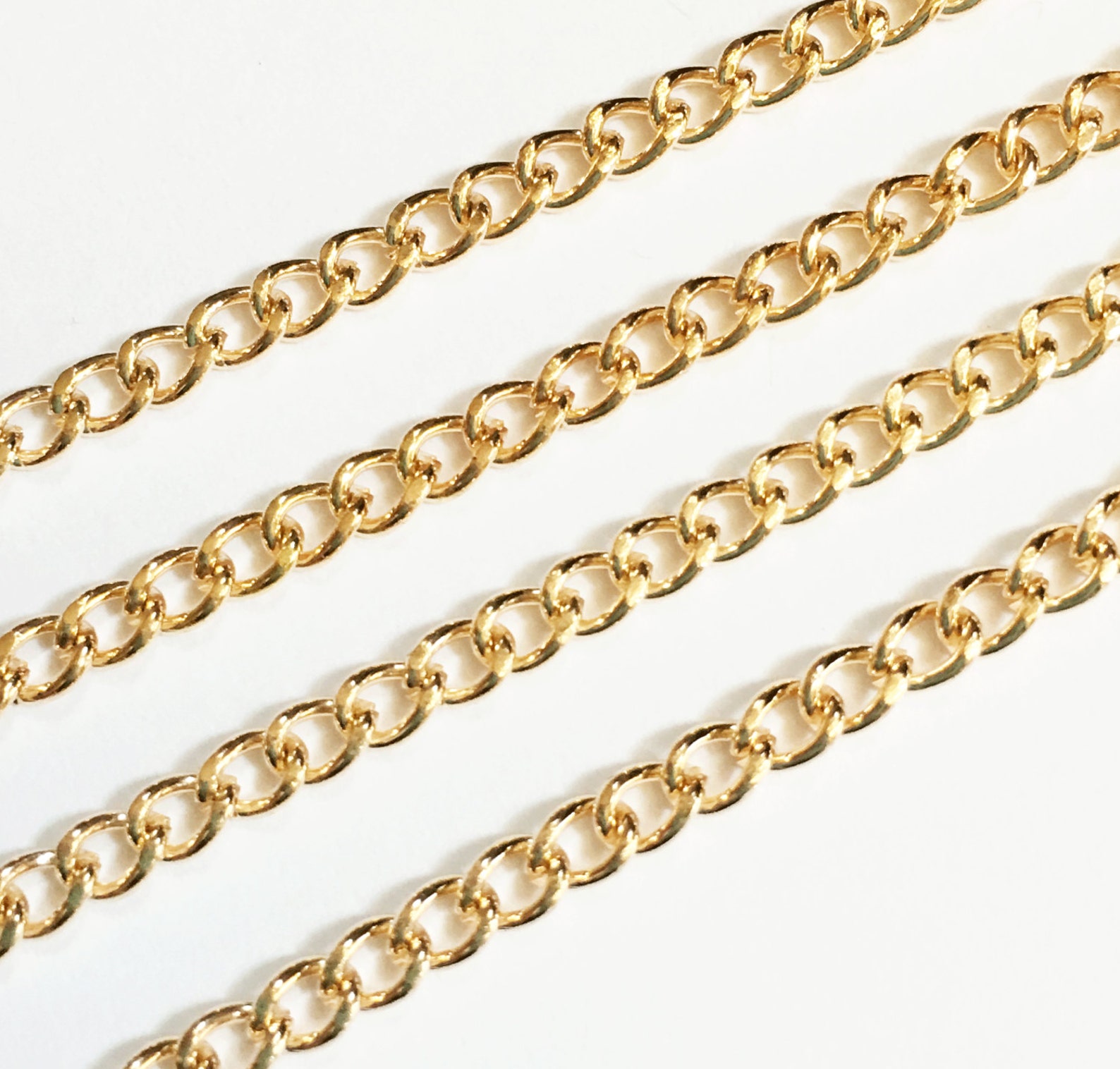 100ft Gold Plated Curb Chain Gold Tone Iron Curb Chain Etsy