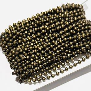 50 ft spool  high quality antiqued brass faceted ball chain 2.4mm