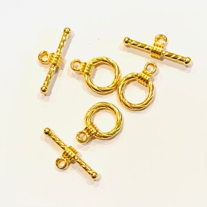 10 sets  Gold plated Toggle clasps 13mm