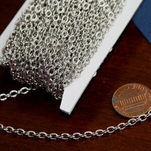 10 ft Stainless steel texture cable chain 4x3mm unsolder links image 4
