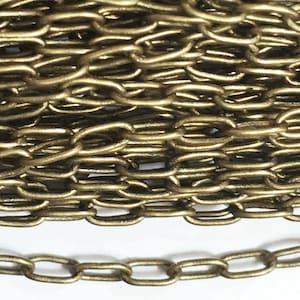 32 ft Antique Brass Oval Chain: Small Jewelry Making Chain 3.6x2mm
