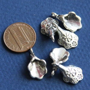 10 stuks antieke zilveren bel bloemhanger druppel 18x11mm