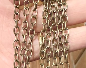 15 ft Antiqued Messing fertig über Eisen große Kabelkette 5x3.5 mm - Offene Links