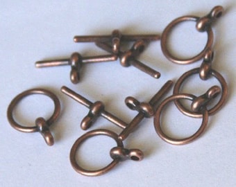 100 sets of Antiqued copper Toggle clasps