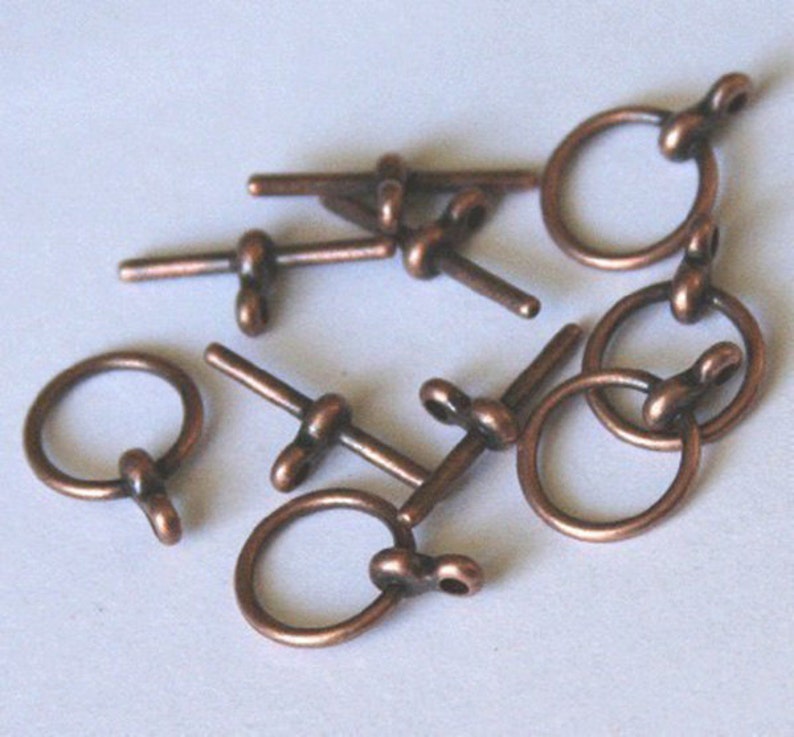 100 sets of Antiqued copper Toggle clasps image 1