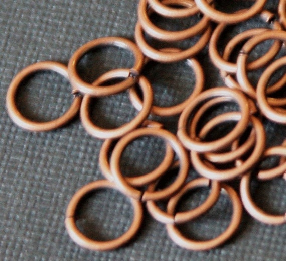 100pcs. Jumprings Antiqued Copper Heavy Strong OD-5mm