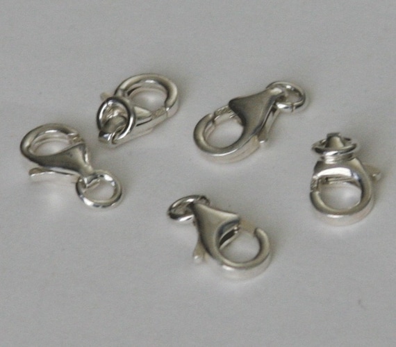 5 pcs of 0.925 sterling silver lobster clasps with loop Etsy