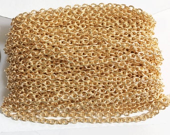Gold Plated Brass Cable Chain 2.2x2.7mm: Soldered Links