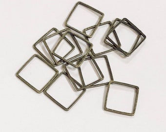 50 pcs  Antique brass square links 12mm