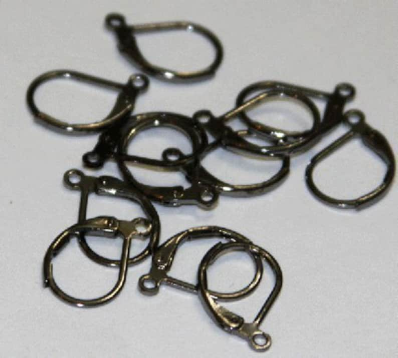 50 pcs Gunmetal leverback earwire 10X15mm image 1