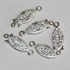 20 Stück Versilberte Fisch-Haken-Verschlüsse 20x7mm