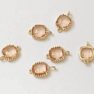 Champagne Glass Connector: Brass Setting, Gold Tone Lace, 15x9 mm (6 Pcs)