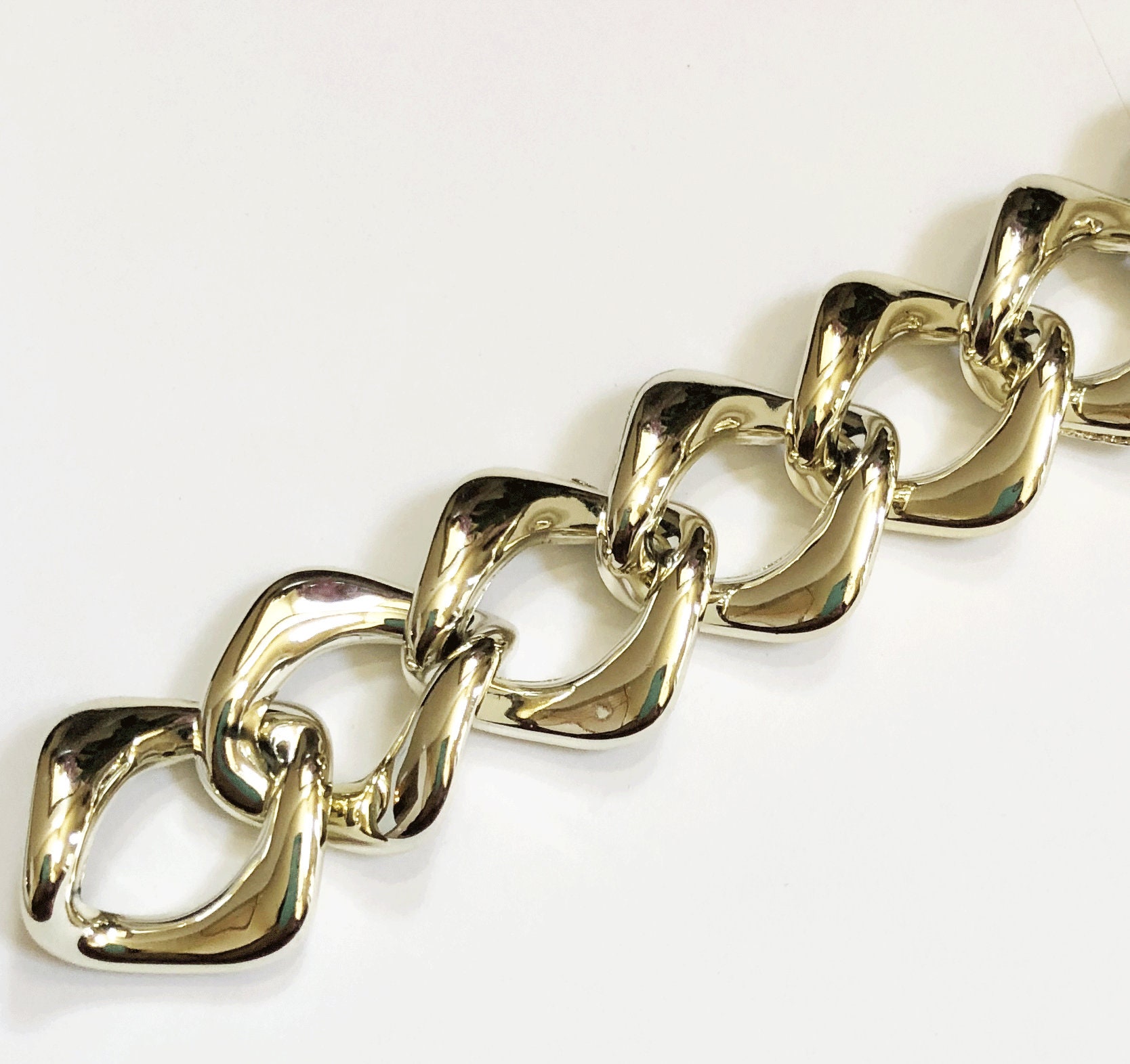 3 Ft Light Gold Rhombus Link Chain: 24mm CCB Curb Chain - Etsy