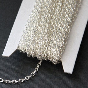 45ft Silver Plated Chain round cable chain 2.6X3.9mm unsoldered image 1