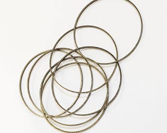 Bulk 100 pcs  antique brass round connector rings 30mm