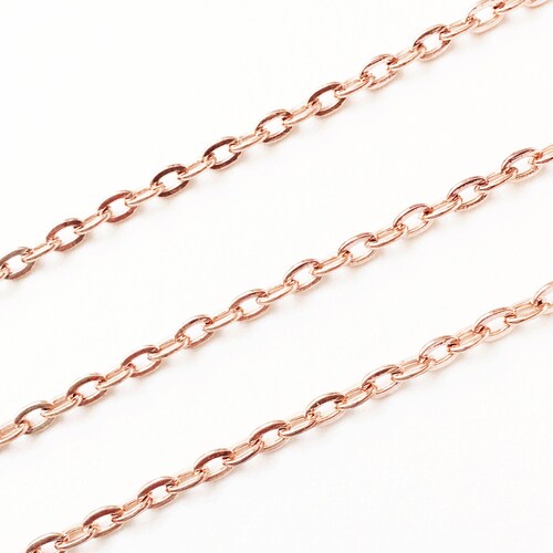 32 Ft Rose Gold Color Flat Cable Chain 2x3mm Unsoldered Etsy