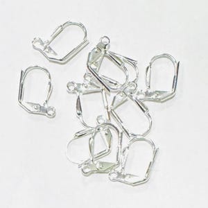 50 pcs  Silver-plated leverback earwires 10X16mm