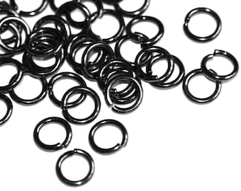 100 Stück gunmetal plattiertes Binderinge, Biegeringe, 6 mm
