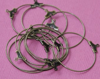 30 pcs  antique brass beading  hoops 35mm