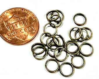 100 pcs Antiqued Brass split rings 6mm